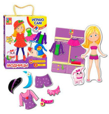 гр Магнітна гра-одягашка "Модниці" - VT 3702-05 / укр / (12) "Vladi Toys"