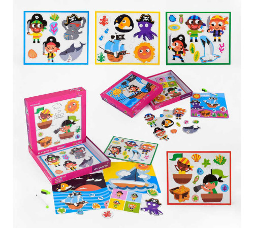 Магнітні пазли М 43694 (24) маркер на водній основі, дощечка для малювання, в коробці – в наличии! Купите сейчас у KAZKOVA