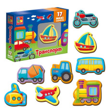 гр Набір магнітів "Транспорт" VT 3106-26 укр (12) "Vladi Toys", 17 елементів, в коробці