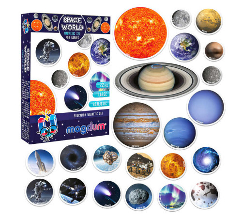 гр Набір магнітів "Space world" ML4031-22 EN (70) "Magdum", англ. мова, 22 магніти, в коробці – в наличии! Купите сейчас у KAZKOVA