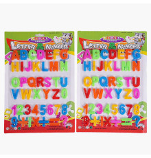 Набір магнітів 8202-7 (200/2) 2 види, "Літери і цифри", магнітні, 26 літер, арифметичні знаки, на листі