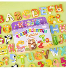 Магніти M 50542 (68) 42 елементи, англійська абетка, літери, цифри, товщина: 0.5 см, м’які магніти, в коробці