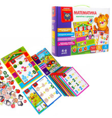 гр Магнітна дошка "Математика" (укр) VT5412-02 (5) "Vladi Toys", 16 карток, 82 магніти
