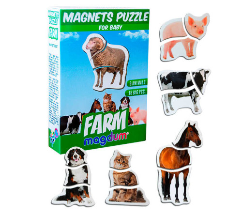 гр Магнітні пазли “Farm” ML4031-19 EN "Magdum", англ. мова, в коробці – в наличии! Купите сейчас у KAZKOVA