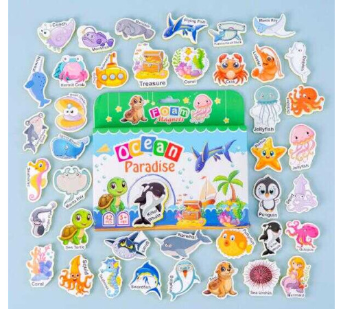 Магніти M 50543 (68) 42 елементи, “Морські жителі”, товщина: 0.5 см, м’які магніти, в коробці – в наличии! Купите сейчас у KAZKOVA