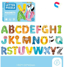 Набір магнітів C 73795 (96) "Абетка", назви тварин англійською мовою, в коробці
