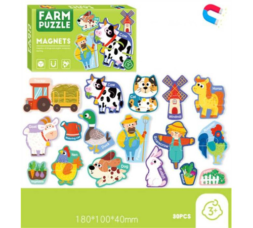 Магнітні пазли C 73801 (96) “Ферма”, назви англ. мовою, 30 елементів, в коробці – в наличии! Купите сейчас у KAZKOVA