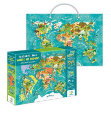 гр Магнітна мапа світу: Тварини 200267 (8) "DoDo", 36 елементів, магнітна дошка, в коробці