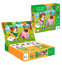 гр Магнітна гра "Одягалка. Кумедні пси" 200278 (50) "DoDo", 30 великих магнітів, магнітна планшетка, в коробці