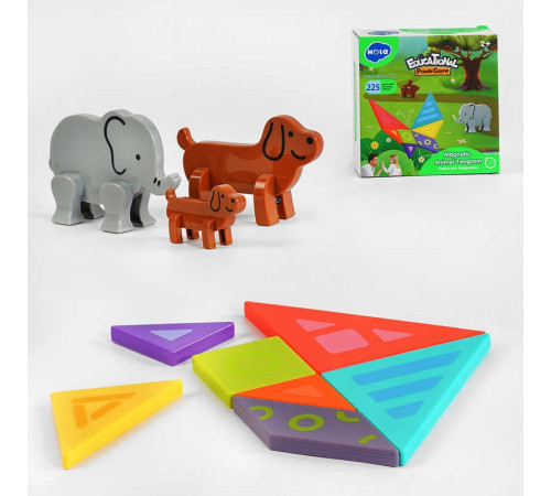 Магнітна гра E 7982 (48) "Hola", танграм, тваринки, 225 варіантів збору гри, в коробці Магнітна гра E 7982 (48) "Hola", танграм, тваринки, 225 варіантів збору гри, в коробці