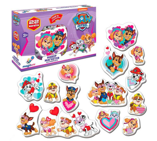 гр Набір магнітів ML 4034-04 "Щенячий патруль. Щасливий день" (60) "Magdum", 22 магніти, в коробці