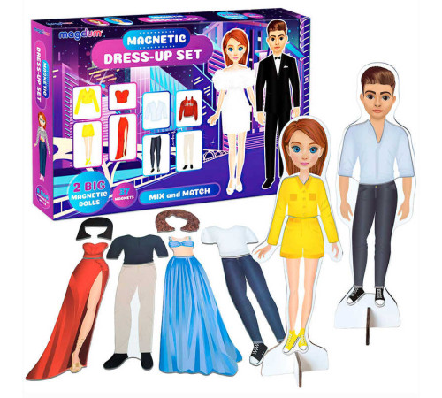 гр Набір магнітів "Fashion story" ML4032-08 EN (10) "Magdum", 37 магнітів, 2 магнітні ляльки, в коробці