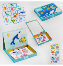 Магнітні пазли С 47879 (24) “Морські жителі”, 10 навчальних карток, в коробці