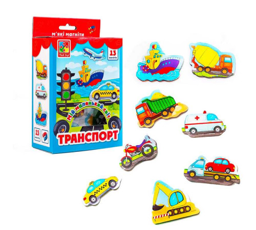 гр Набір магнітів "Мій маленький світ. Транспорт" VT3106-12 укр "Vladi Toys" гр Набір магнітів "Мій маленький світ. Транспорт" VT3106-12 укр "Vladi Toys"