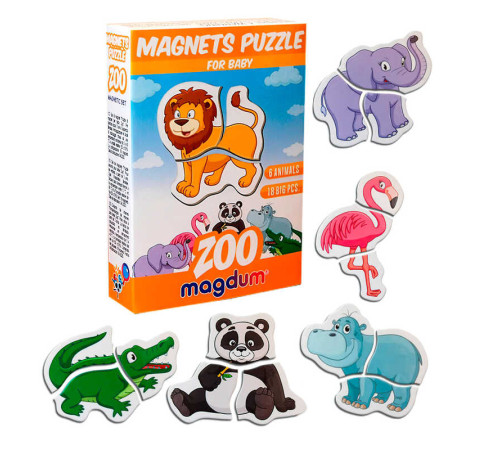 гр Магнітні пазли “Zoo" ML4031-18 EN "Magdum", англ. мова, в коробці – в наличии! Купите сейчас у KAZKOVA