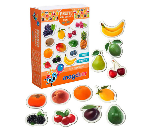 гр Набір магнітів ML4031-11 EN Fruits and berries" (24) "Magdum", англ. мова, в коробці