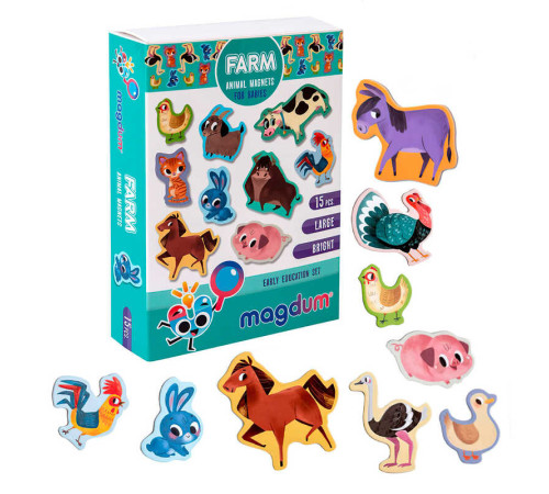 гр Набір магнітв "Farm" ML4031-03 EN (70) "Magdum", англ. мова, в коробці
