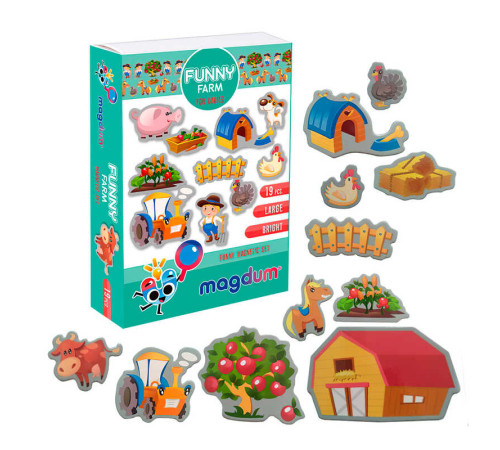 гр Набір магнітв "Funny Farm" ML4031-10 EN (70) "Magdum", в коробці – в наличии! Купите сейчас у KAZKOVA