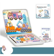 Магнітна гра С 74463 (48) “Транспорт та тваринки”, пазли, картки, назви транспорту, англійською, маркер “пиши-витирай”, металевий бокс в пакеті