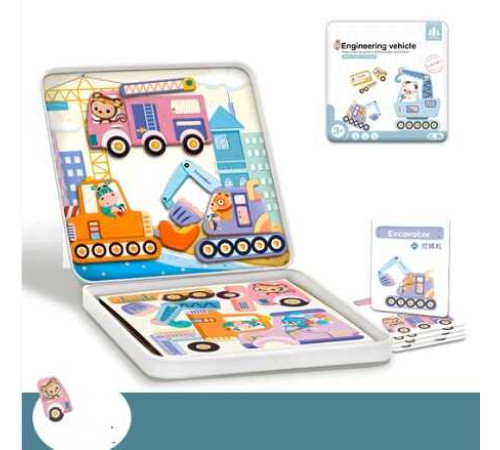 Магнітна гра С 74463 (48) “Транспорт та тваринки”, пазли, картки, назви транспорту, англійською, маркер “пиши-витирай”, металевий бокс в пакеті – в наличии! Купите сейчас у KAZKOVA