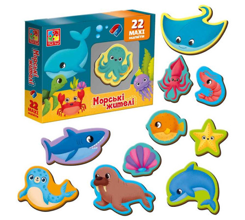 гр Набір магнітів "Морські мешканці" VT 3106-27 укр (22) "Vladi Toys" гр Набір магнітів "Морські мешканці" VT 3106-27 укр (22) "Vladi Toys"