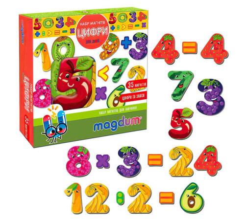 гр Магнітна гра "Цифри" ML4031-37 EN (24) "Magdum", 35 магнітів, в коробці – в наличии! Купите сейчас у KAZKOVA
