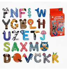 Магнітний алфавіт 202-4 (96/2) “Звірятки”, 26 елементів, англійська абетка, в коробці