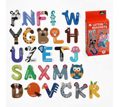 Магнітний алфавіт 202-4 (96/2) “Звірятки”, 26 елементів, англійська абетка, в коробці – в наличии! Купите сейчас у KAZKOVA