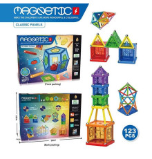 Магнітний конструктор AQ 2274 (48/2) 123 елементи, різні форми деталей, в коробці