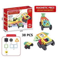 Магнітний конструктор 3366-30 (72) 38 деталей, наліпки, в коробці