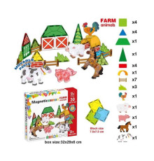 Магнітний конструктор SQ 68001-7 (16) 30 деталей, 5 об’ємних фігурок тварин, в коробці