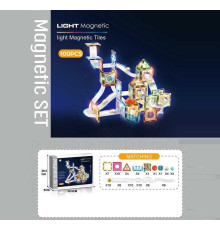 Магнітний конструктор CH 1178 (12) 100 деталей, елементи з підсвічуванням, наліпки з англійськими назвами, в коробці