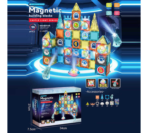 Магнітний конструктор 6697 A (24/2) 96 деталей, в коробці