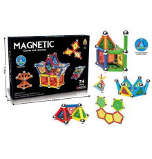 Магнітний конструктор AQ 2203 (72/2) 74 деталі, 6 типів елементів, інструкція, в коробці