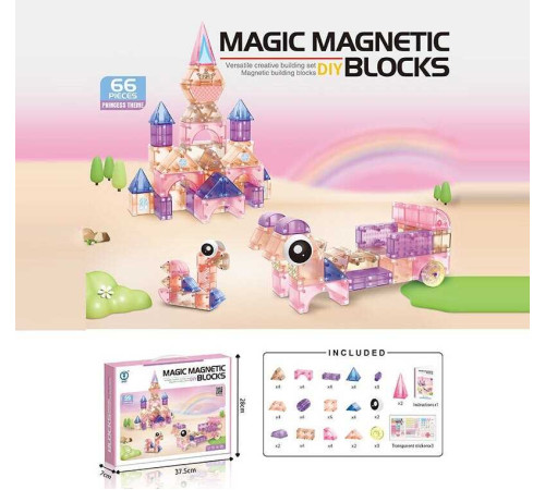 Магнітний конструктор 4400 (18/2) 66 деталей, в коробці Магнітний конструктор 4400 (18/2) 66 деталей, в коробці