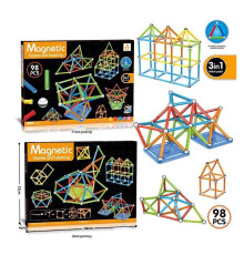 Магнітний конструктор AQ 2207 (48/2) 98 деталей, 3 типи елементів, в коробці