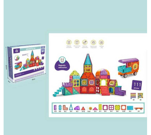 Магнітний конструктор CH 1013 (8) “Замок”, 111 деталей, в коробці Магнітний конструктор CH 1013 (8) “Замок”, 111 деталей, в коробці