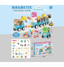 Магнітний конструктор 158-62 (24) 113 деталей, рухомі елементи, тріскачка, в коробці
