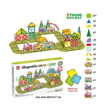 Магнітний конструктор SQ 66003-3 (8) 70 деталей, 5 вагонів потягу, в коробці