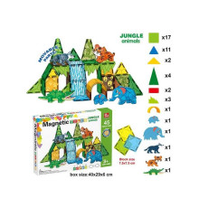 Магнітний конструктор SQ 68002-2 (12) 45 деталей, 5 об’ємних фігурок тварин, в коробці