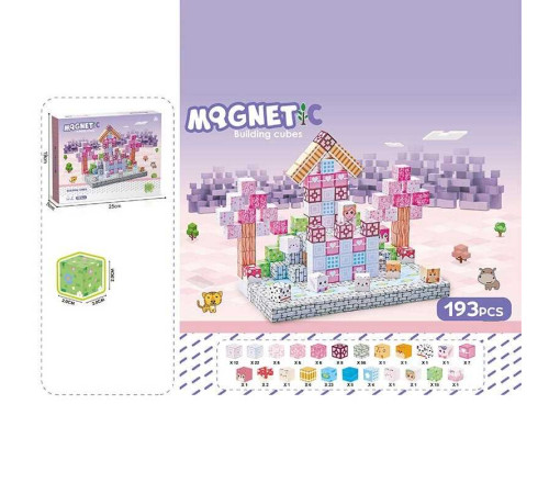 Магнітний конструктор CH 1336 (24) 193 деталі, довжина ребра кубика 2 см, в коробці Магнітний конструктор CH 1336 (24) 193 деталі, довжина ребра кубика 2 см, в коробці