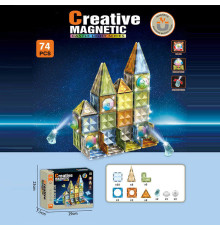 Магнітний конструктор E 138 (18) 74 деталі, 6 типів деталей, підсвічування, в коробці