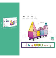 Магнітний конструктор CH 1055 (12) “Будинок на колесах”, 68 деталей, в коробці