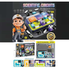 Електронний конструктор 77-52 K (24) 32 елементів, радар, 2 види перемикачів, 4 картки із прикладами, основа для збірки, в коробці