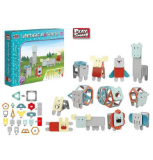 Магнітний конструктор 2469 (12/2) "Play Smart", 60 деталей, пакування рос. мовою, в коробці