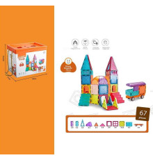 Магнітний конструктор CH 1132 (8) “Будинок”, машинка, 67 деталей, в коробці