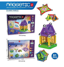 Магнітний конструктор AQ 2267 (72/2) 81 деталь, 9 типів деталей, в коробці