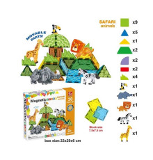 Магнітний конструктор SQ 68001-1 (16) 30 деталей, 5 об’ємних фігурок тварин, в коробці