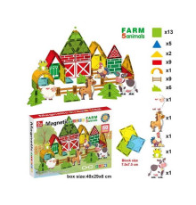 Магнітний конструктор SQ 66002-4 (12) 50 деталей, 5 фігурок тварин, в коробці