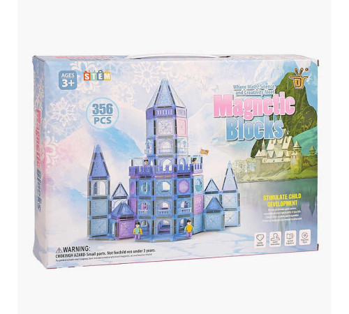 Магнітний конструктор G 014 (8) 356 деталей, герої, наліпки, в коробці Магнітний конструктор G 014 (8) 356 деталей, герої, наліпки, в коробці